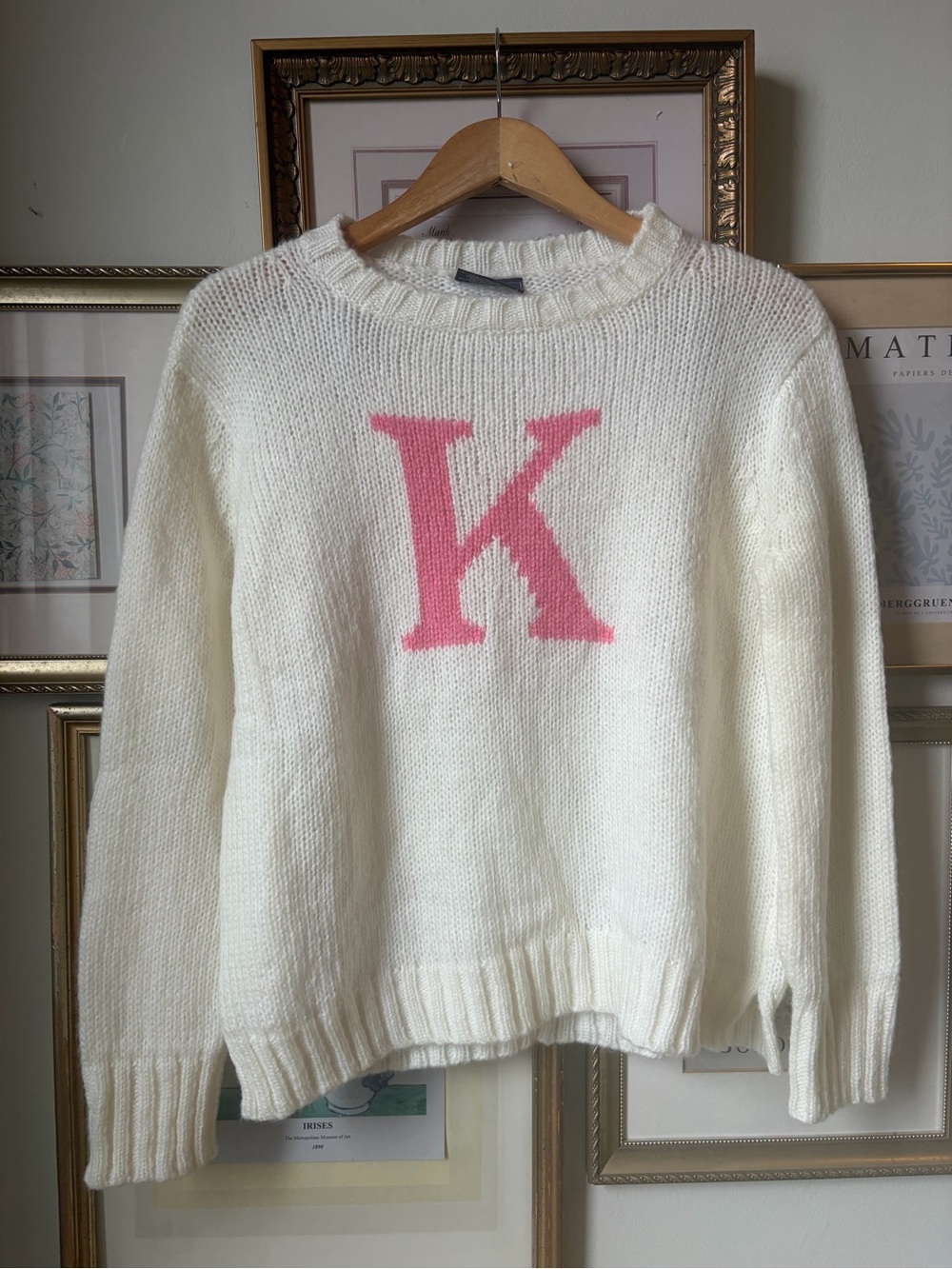 Wood Ships K Initial Crew Neck Sweater Small